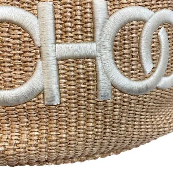JIMMY CHOO 2-Way Basket Beach Tote Bag, Shoulder Beige, Women's - Picture 8 of 10